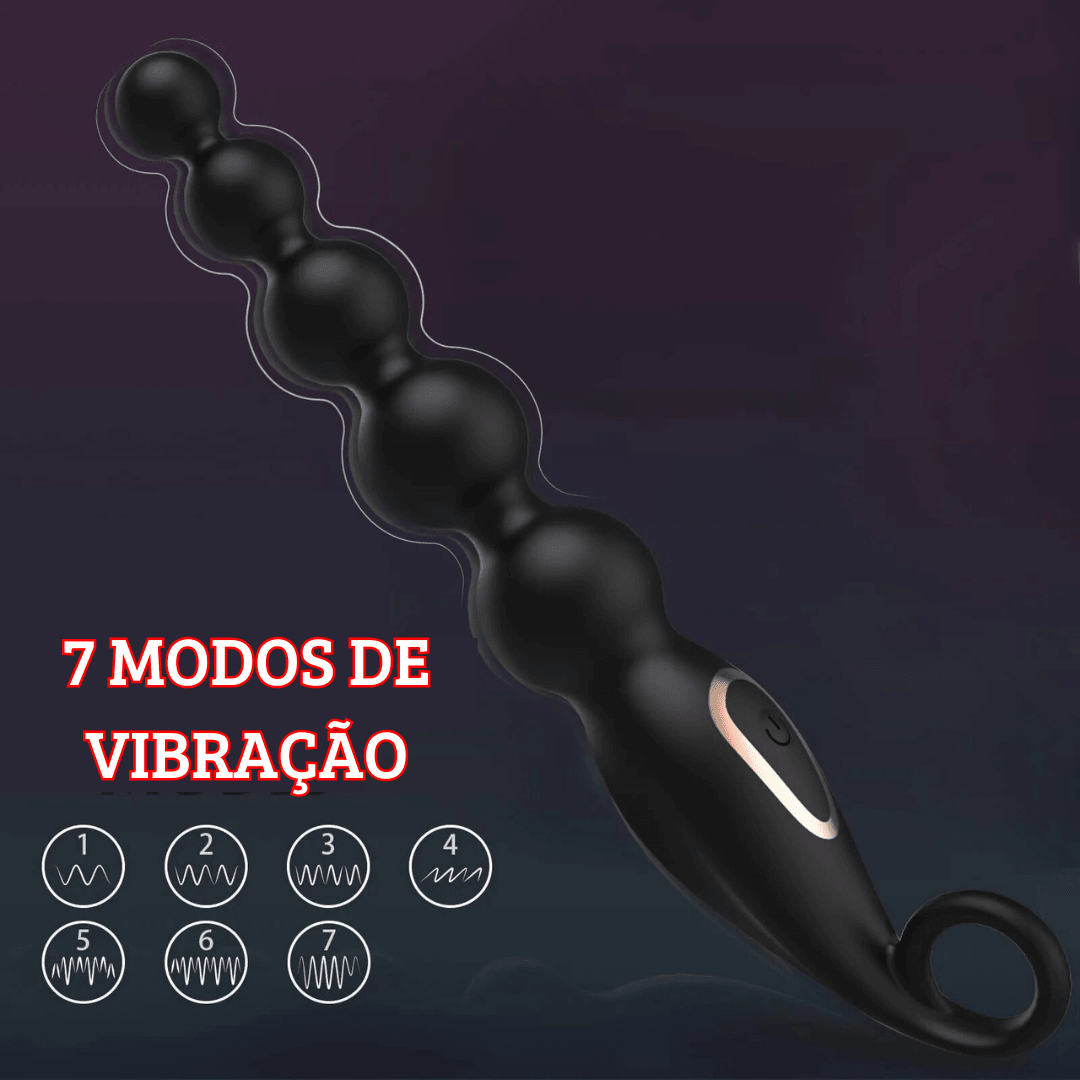 Plug Anal Vibratório Flexível Bolas Tailandesas 7 Vibrações - Eróticos Sex Shop