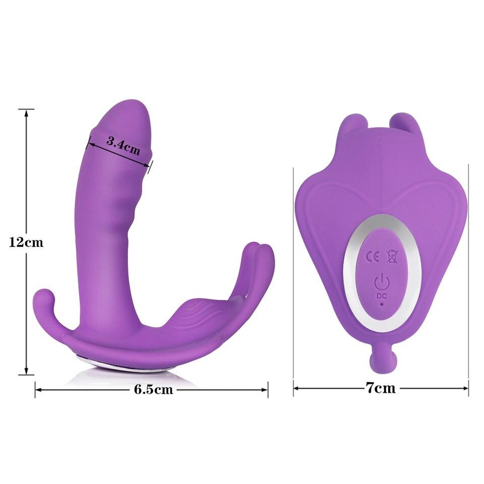 Vibrador de Calcinha Controle Remoto com Dildo de Silicone e Mini Plug Anal "Eros" - Eróticos Sex Shop