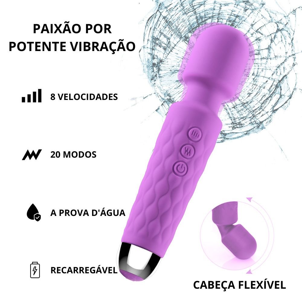 Vibrador Varinha Mágica 20 Vibrações - Eróticos Sex Shop