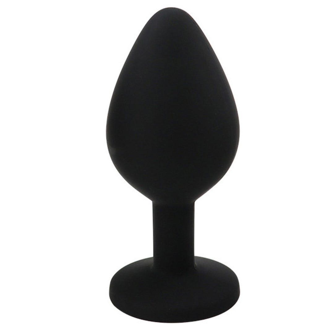 Plug Anal de Silicone com Base Brilhante Branca Pequeno - Eróticos Sex Shop