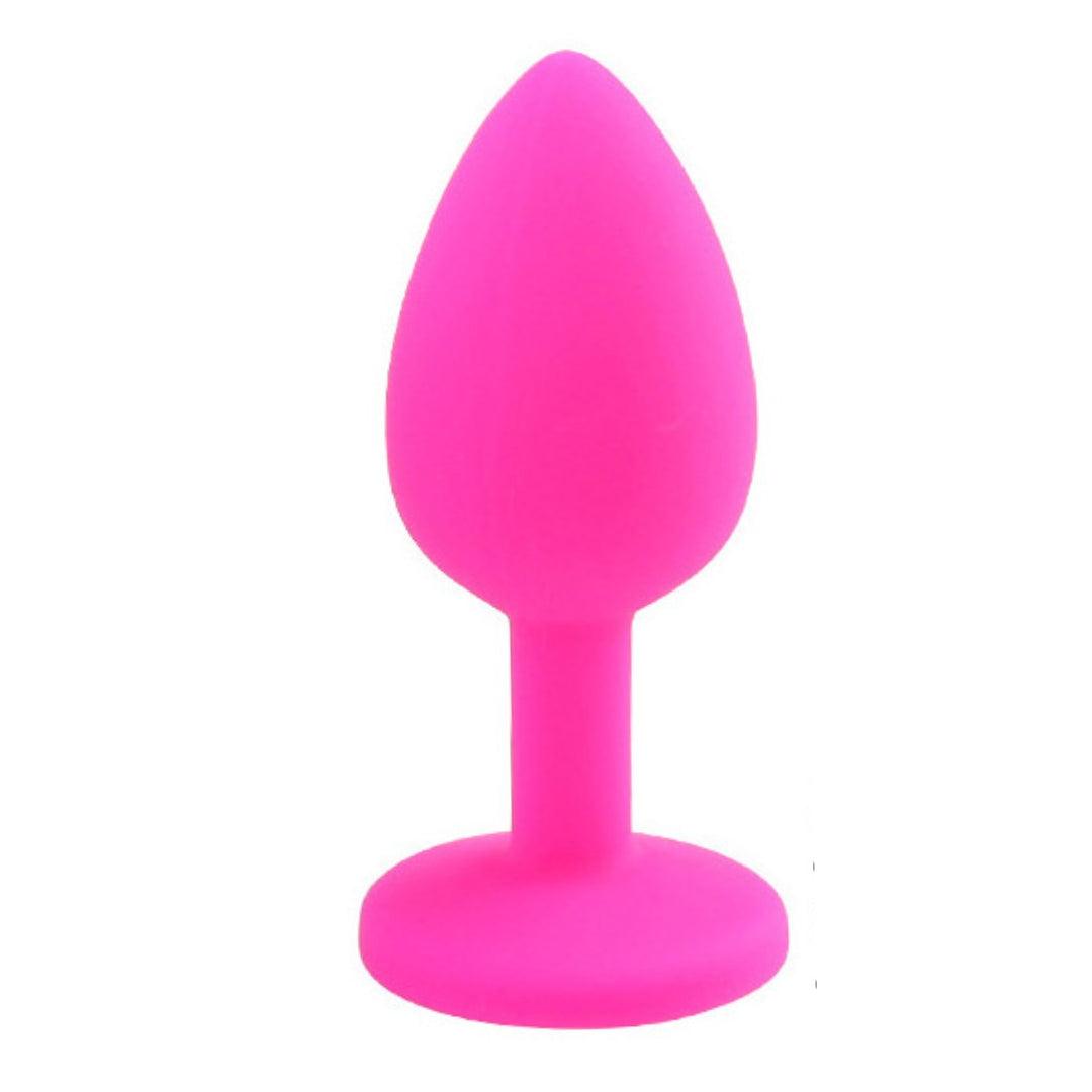 Plug Anal de Silicone com Base Brilhante Branca Pequeno - Eróticos Sex Shop