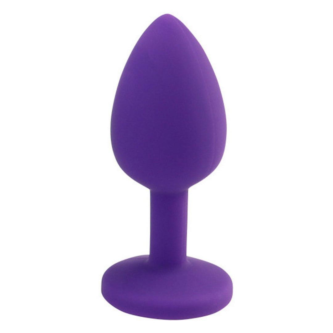 Plug Anal de Silicone com Base Brilhante Branca Pequeno - Eróticos Sex Shop