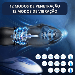 Plug Anal Vibratório Controlado Remotamente com Anel Peniano de Silicone - Eróticos Sex Shop