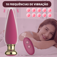 Plug Anal Vibrador e Massageador de Próstata com Controle Remoto 10 Vibrações - Eróticos Sex Shop