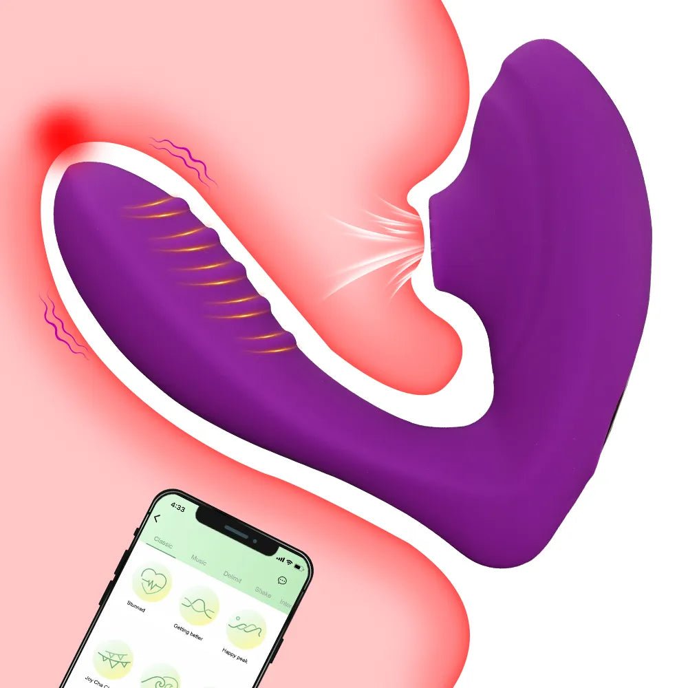 Vibrador Sugador de Clitoris Controlado por Celular Estimulador de Ponto G "Amore" - Eróticos Sex Shop