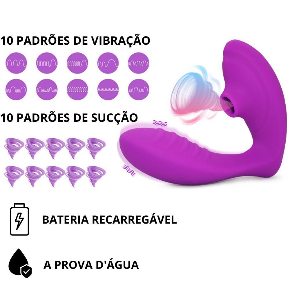 Vibrador Sugador de Clitoris Controlado por Celular Estimulador de Ponto G "Amore" - Eróticos Sex Shop